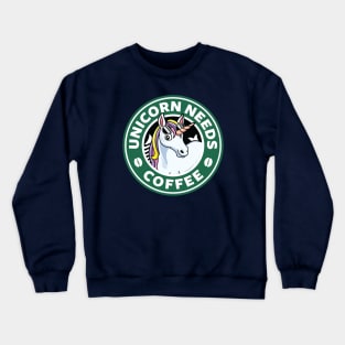 Unicorn Needs Coffee Crewneck Sweatshirt